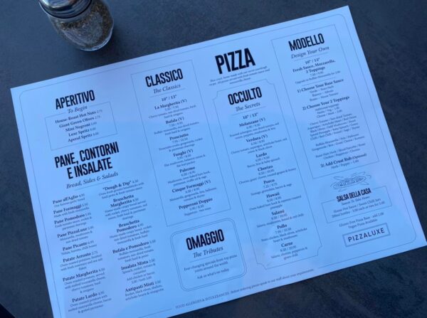 PizzaLuxe menub